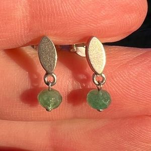 Anada sterling silver emerald earrings 925